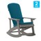 Flash Furniture Gray Adirondack Rockers - Teal Cushions, 2PK 2-JJ-C14705-CSNTL-GY-GG - alternate 2